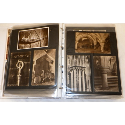 162 - A modern album containing a collection of Edwardian and later postcards, most York Minster interest.