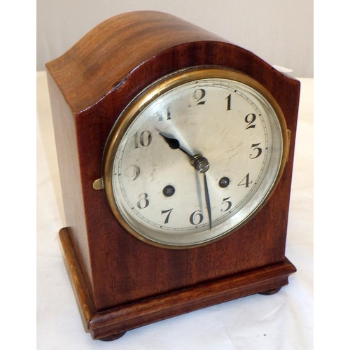 163 - An Art Deco Westminster chime mantle clock together with a further mantle clock (2)
