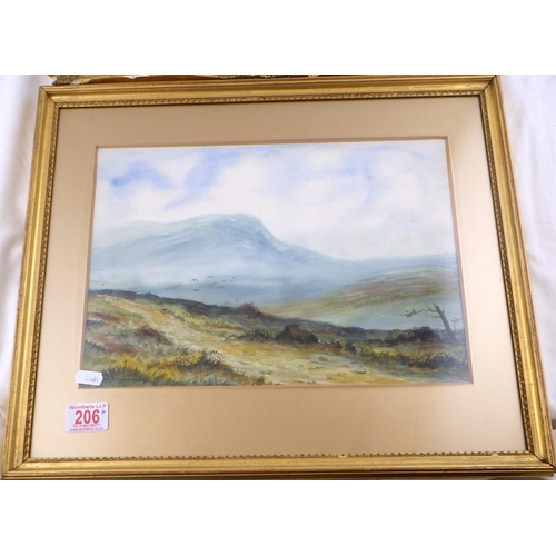 206 - Two 19th/20th century watercolour paintings, one signed