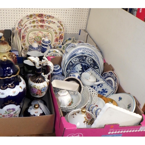 212 - Three boxes of miscellaneous ceramics including Mason's and some blue & white (3)