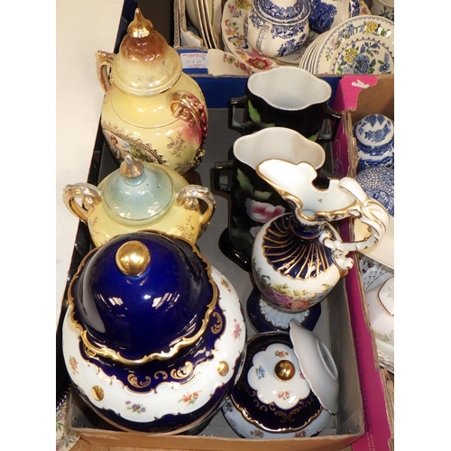 212 - Three boxes of miscellaneous ceramics including Mason's and some blue & white (3)