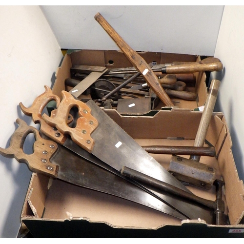 268 - Two boxes of vintage woodworking tools (2)