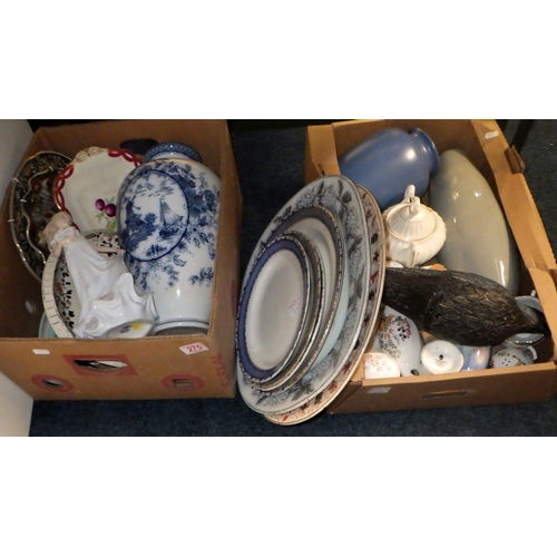 275 - Miscellaneous ceramics including meat plates and vases af (3)