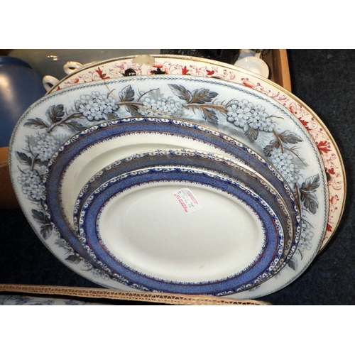 275 - Miscellaneous ceramics including meat plates and vases af (3)