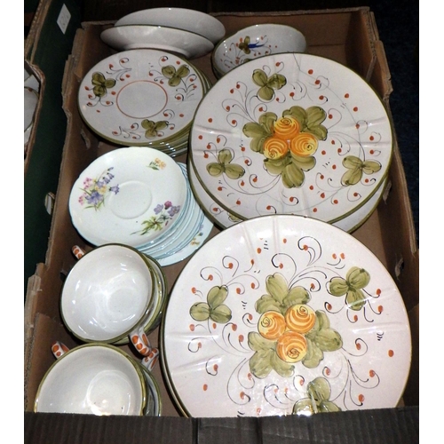 277 - Three boxes of miscellaneous ceramics including an Italian part dinner service af (3)