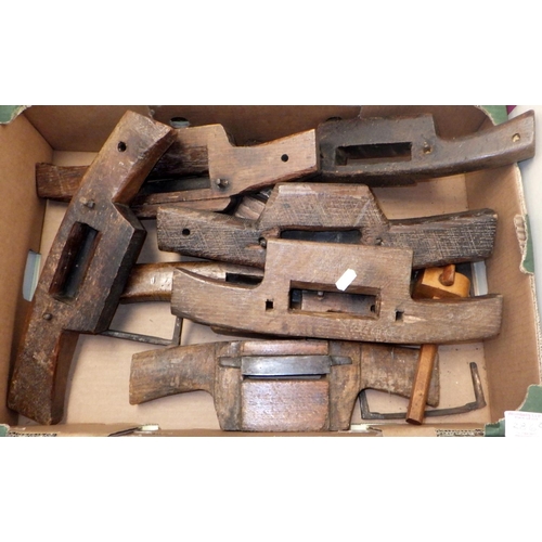 286 - Two boxes of wood planes, some missing blades af (2)