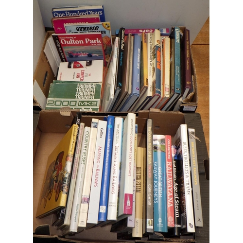 291 - Two boxes of books mainly relating to cars and railways (2)