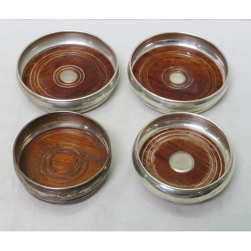 33 - A silver presentation quaich, late 20th cent, 182mm across handles; a pair of silver and hardwood co... 