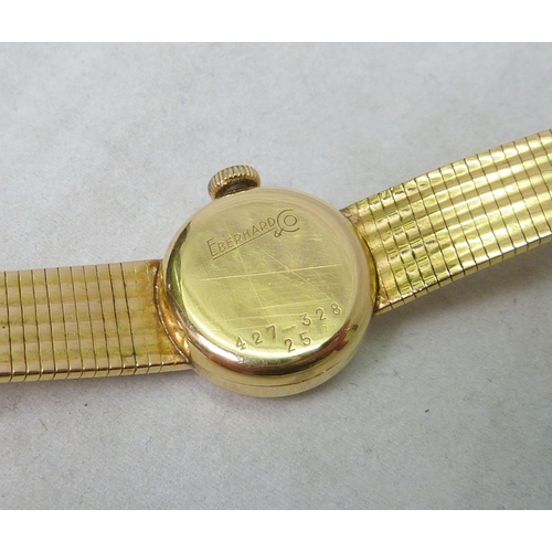 60 - An Eberhard & Co ladies bracelet wristwatch having a mechanical movement in a yellow metal case on a... 