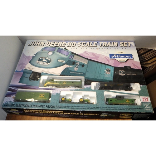 312 - A John Deere HO scale train set, boxed