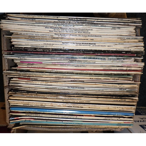 334 - Four boxes of band, show and classical LP records (4)