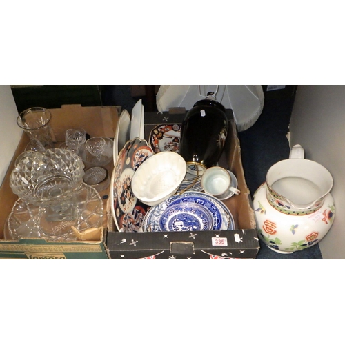 335 - A quantity of ceramics (including a jelly mould) and glassware af (3)