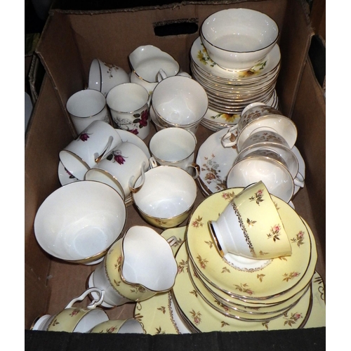 337 - Three boxes of miscellaneous tableware including royal Stafford (3)