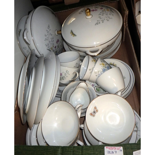 337 - Three boxes of miscellaneous tableware including royal Stafford (3)