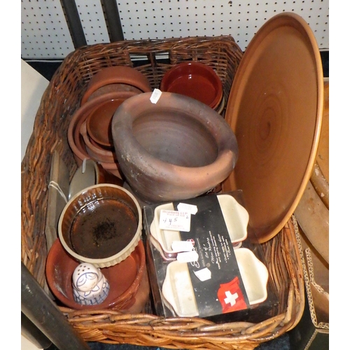 445 - A quantity of various cookware and earthenware including  Le Creuset (2)