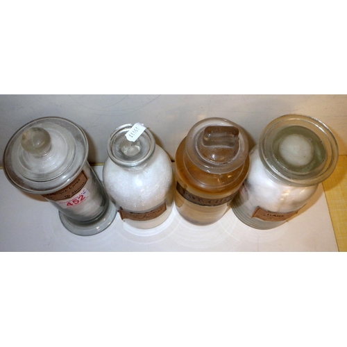 452 - Four chemist jars (2)