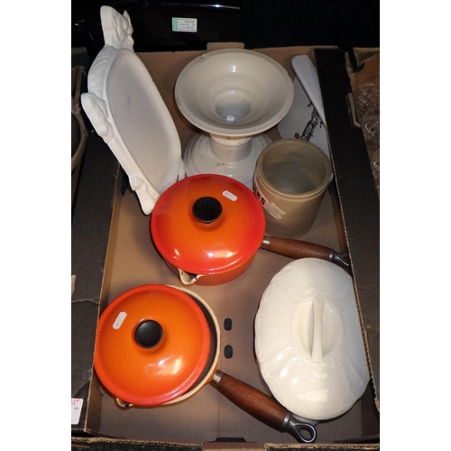 460 - A quantity of miscellaneous ceramics, glass and metal-ware including Le Creuset