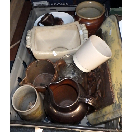 460 - A quantity of miscellaneous ceramics, glass and metal-ware including Le Creuset