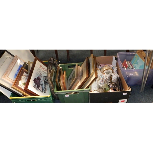 467 - A quantity of miscellaneous items including pictures, prints, CDs, records, ceramics and glass etc (... 