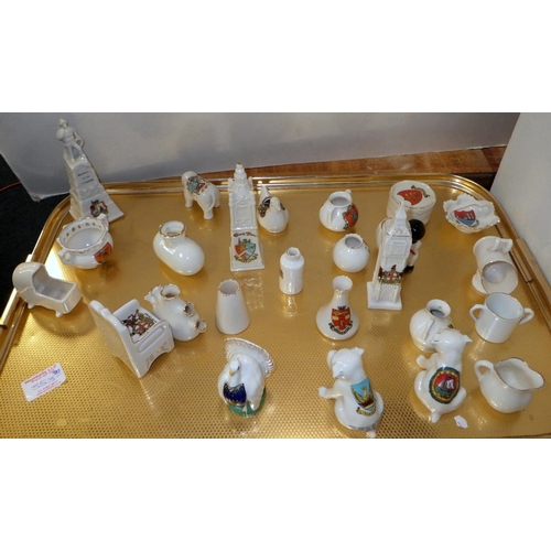 353 - A quantity of crested china souvenir miniatures (2)