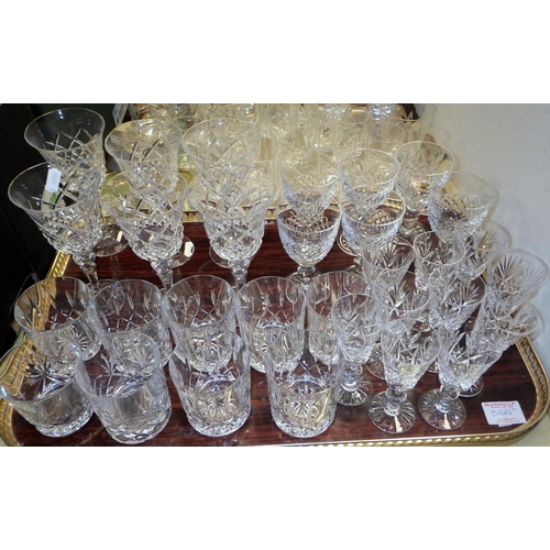 355 - A quantity of glassware including a boxed Oleg Cassini candlestick, crystal and decorative items (4)