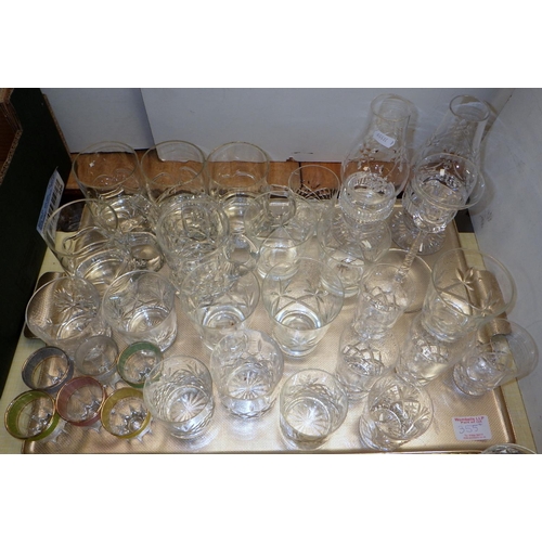 355 - A quantity of glassware including a boxed Oleg Cassini candlestick, crystal and decorative items (4)