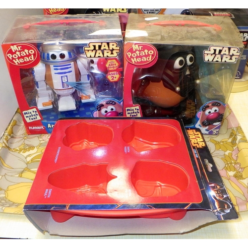 357 - A quantity of Star wars merchandise including mugs and five boxed Mr Potato Head figures including '... 