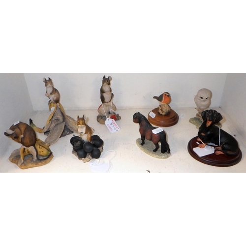 379 - Seven Border Arts figures together with a Dog's Galore dachshund (8)