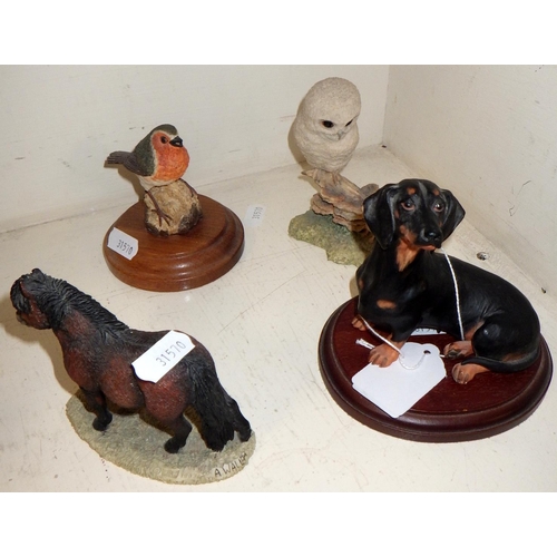 379 - Seven Border Arts figures together with a Dog's Galore dachshund (8)