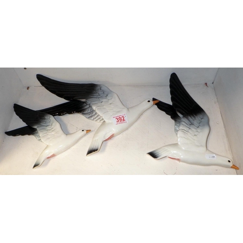 392 - Three Beswick wall-hanging seagulls af (3)