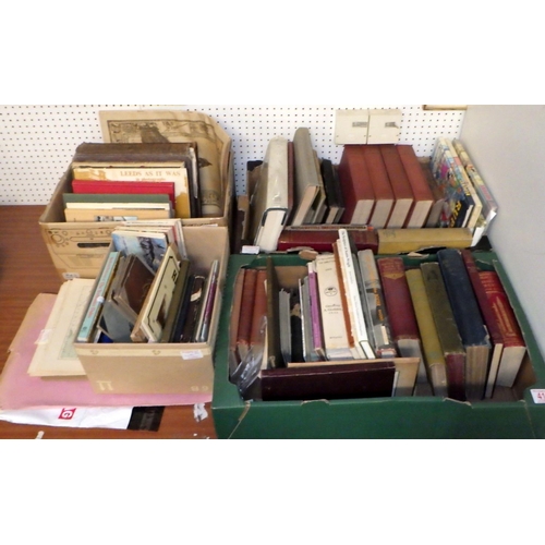 415 - A quantity of books including Leeds and Yorkshire interest together with some maps (qty)