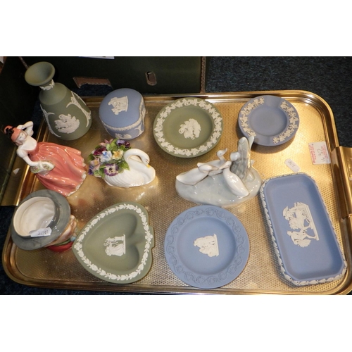 432 - A quantity of miscellaneous ceramic etc including jasperware and a Coalport 