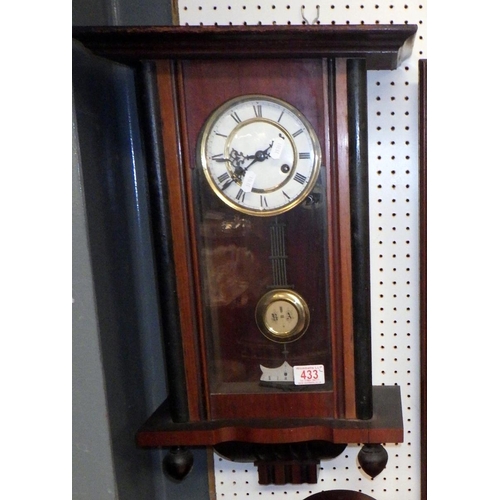 433 - A mantle clock (Henry Hird, Hull) together with a wall clock