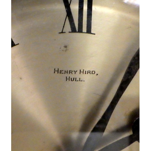 433 - A mantle clock (Henry Hird, Hull) together with a wall clock