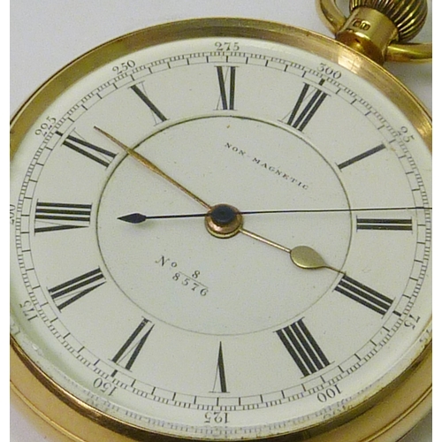 80 - A pocket watch having a 3/4 plate English pin set lever movement with a stop-seconds complication si... 