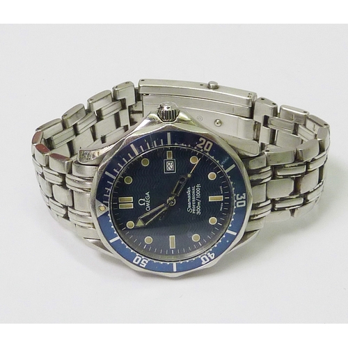 86 - An Omega Seamaster Professional 300m bracelet wristwatch, having a quartz movement in a steel case. ...