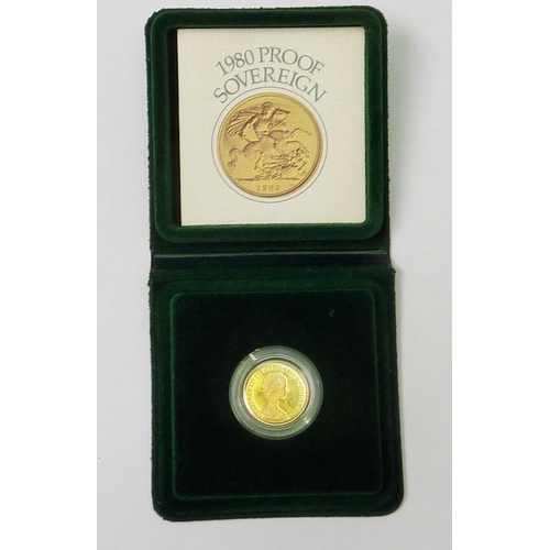 118 - An Elizabeth II 1980 full sovereign - being a cased 
