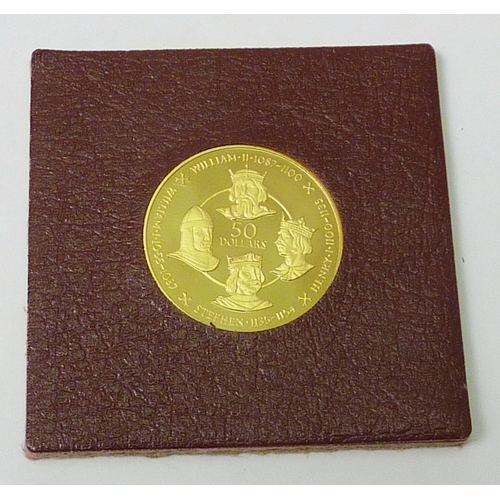 119 - WITHDRAWN - An Elizabeth II Cayman Islands 1980 50 Dollar coin, Saxon Kings; an Elizabeth II Cayman ... 