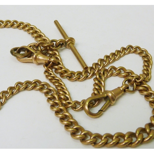 51 - A 9ct gold watch chain.  480mm long  / 30g.