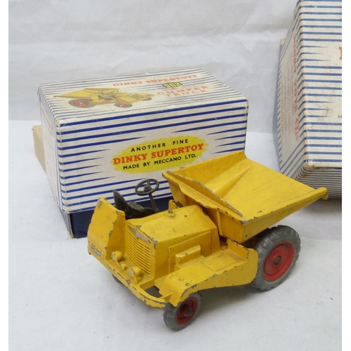 145 - Dinky Toys die-cast vehicles including three boxed Supertoys being a 965 Euclid Dump Truck, a 962 Mu... 
