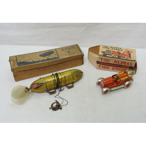 146 - A Lehmann 651 EPL-I tin plate clockwork Zeppelin toy, a/f, original box, 230mm long approximately wh... 