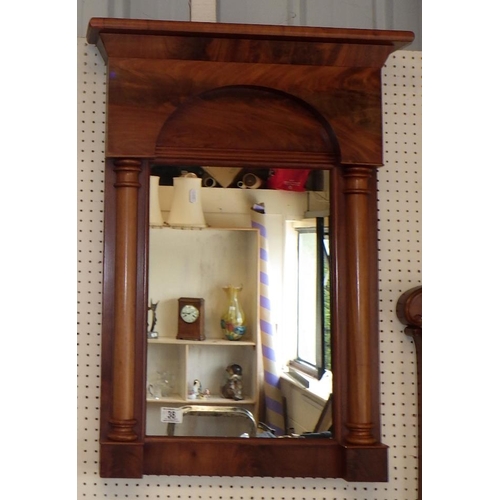 38 - A mahogany framed mirror 60 x 80cm together with two further mirrors (3)