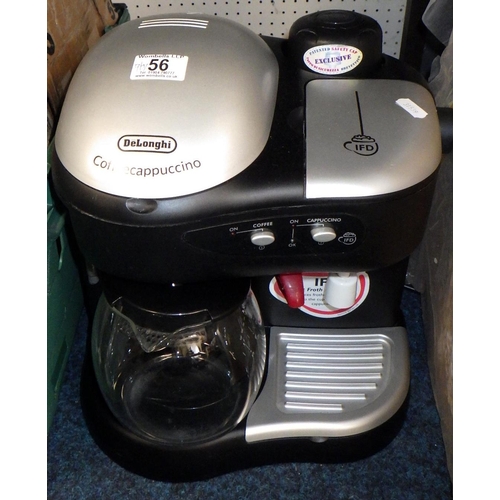 56 - A De-Longhi coffee cappuccino maker together with misc artist materials