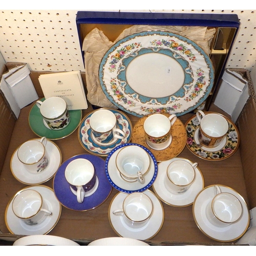 68 - A collection of various tea cups and saucers to inc Coalport, Worcester together with Royal Crown De... 