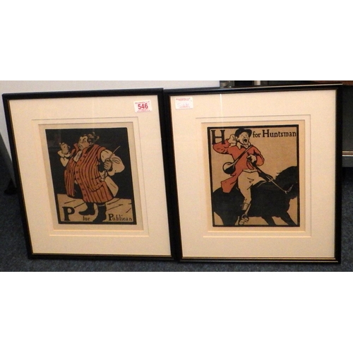 350 - William Nicholson, two  Alphabet Prints, 