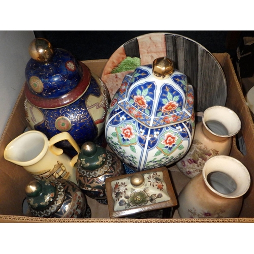 182 - Three boxes of mainly misc Oriental ceramics (3)