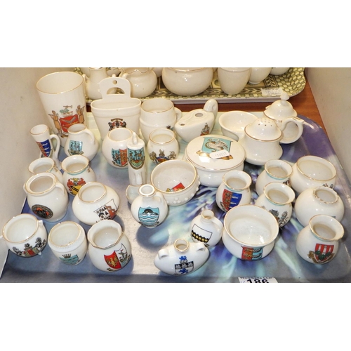 186 - A collection of crested china souvenir miniature's approx60 (2)