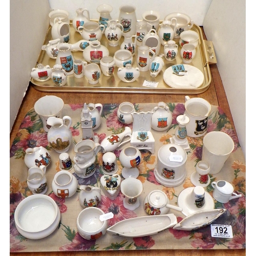 192 - A collection of crested china souvenir miniature's approx60 (2)