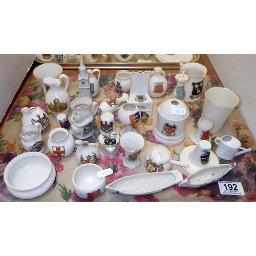 192 - A collection of crested china souvenir miniature's approx60 (2)