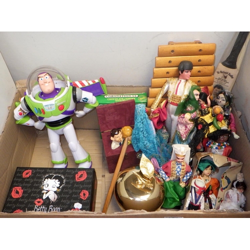 193 - A Buzz lightyear together with misc boxed lorries, Spanish dolls etc